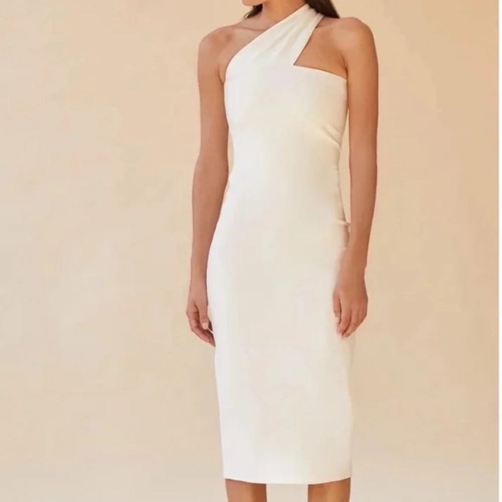 Marcella Elegant Cream One-Shoulder Dress